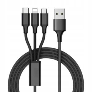 Zestaw kabli USB – USB typ C / microUSB / Lightning