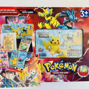ZESTAW POKEMON – KARTY + METALOWA PUSZKA + BOOSTERY + KARTA ZŁOTA+AKCESORIA