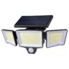 LAMPA SOLARNA LED Z 3 GŁOWICAMI OGRODOWA ZEWNĘTRZNA CZUJNIK RUCHU PILOT
