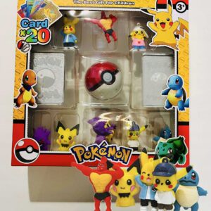 Zestaw figurek Pokemon 8szt + 20 kart + Pokeball