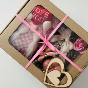 Prezent na dla Niej Zestaw Love You Klamra Miś Brelok Organizer