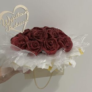 Elegancki Flower Box torebka z Czerwonymi Różami Dla Kobiet Bukiet Prezent